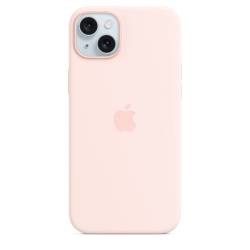 Coque en silicone avec MagSafe pour iPhone 15 Plus - Rose Clair Apple