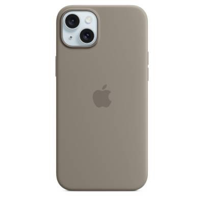 Coque en silicone avec MagSafe pour iPhone 15 Plus - Argile Apple