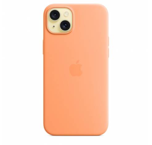 Coque en silicone avec MagSafe pour iPhone 15 Plus - Sorbet à l’orange  Apple