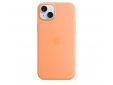 Coque en silicone avec MagSafe pour iPhone 15 Plus - Sorbet à l’orange