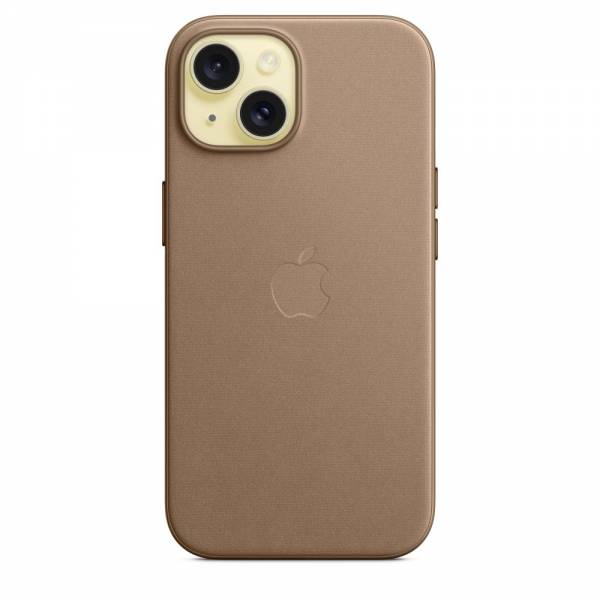 Apple FineWoven hoesje met MagSafe voor iPhone 15 - Taupe