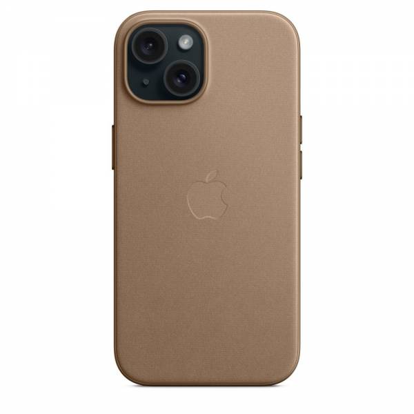 Apple FineWoven hoesje met MagSafe voor iPhone 15 - Taupe