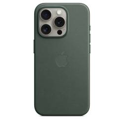 Coque FineWoven avec MagSafe pour iPhone 15 Pro - Evergreen Apple