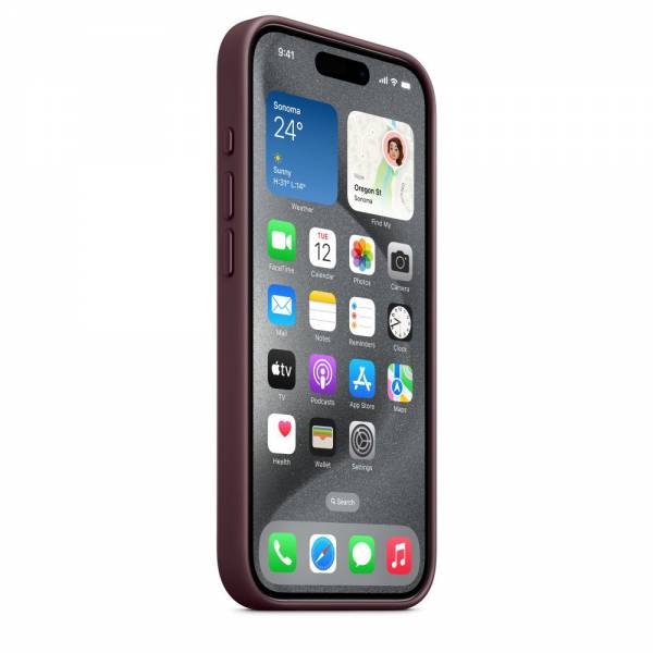 FineWoven hoesje met MagSafe voor iPhone 15 Pro - Moerbei 
