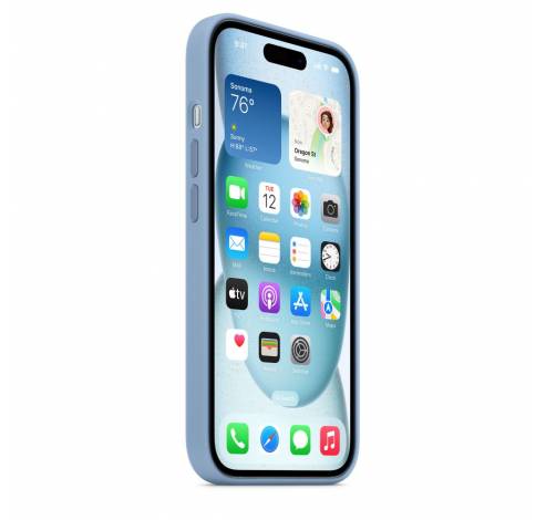 Coque en silicone avec MagSafe pour iPhone 15 - Bleu Hiver  Apple