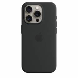 Coque en silicone avec MagSafe pour iPhone 15 Pro - Noir Apple