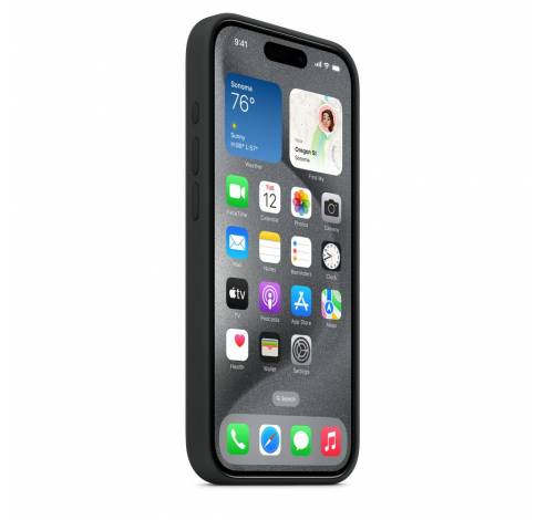Coque en silicone avec MagSafe pour iPhone 15 Pro - Noir  Apple