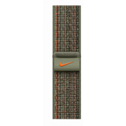 Bracelet sport tissé Nike Sequoia/orange (45 mm) Apple