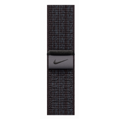 Bracelet de sport Nike tissé noir/bleu (41 mm) Apple