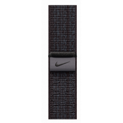 Bracelet de sport Nike tissé noir/bleu (45 mm) Apple