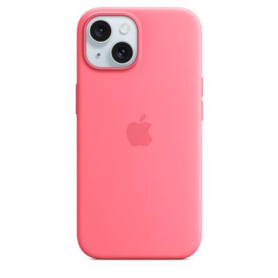 Siliconenhoesje met MagSafe voor iPhone 15 - Roze Apple