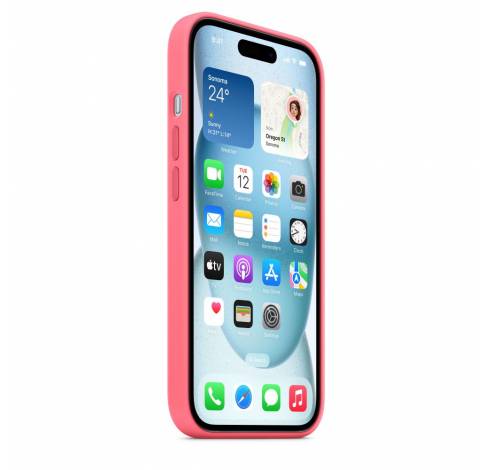 Siliconenhoesje met MagSafe voor iPhone 15 - Roze  Apple