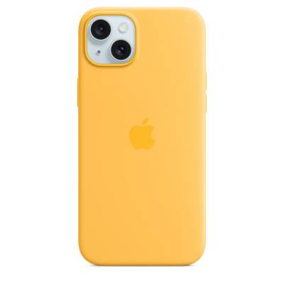 Siliconenhoesje met MagSafe voor iPhone 15 Plus - Zonnig geel Apple