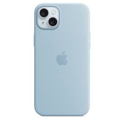 Siliconenhoesje met MagSafe voor iPhone 15 Plus - Lichtblauw Apple