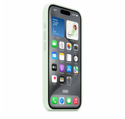 iPhone 15 Pro Silicone Case with MagSafe - Soft Mint  Apple