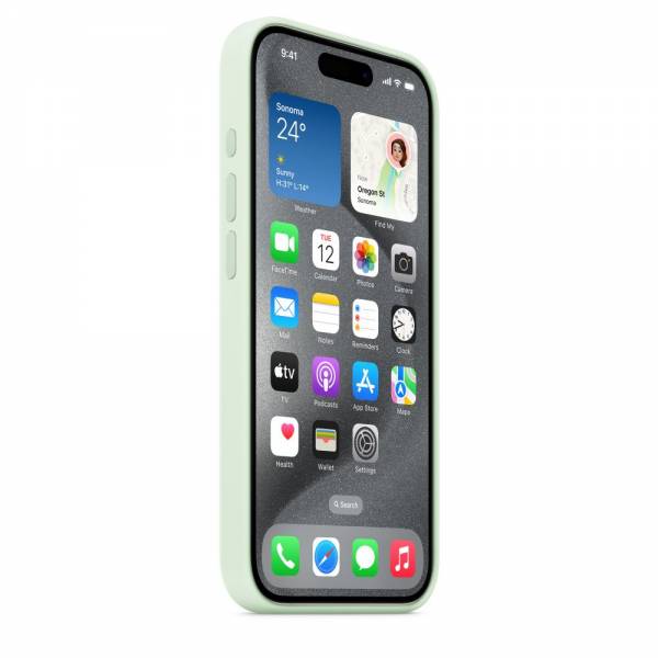 Apple Siliconenhoesje met MagSafe voor iPhone 15 Pro - Zacht mintgroen
