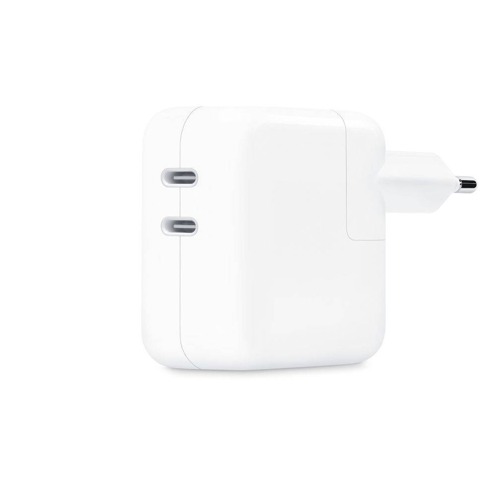 Apple USB-stroomadapter Lichtnetadapter van 35 W met twee USB-C-poorten