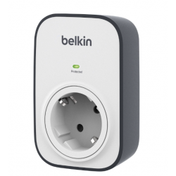 Belkin BSV102vf In-line connector met overspanningsbeveiliging Wit, grijs 