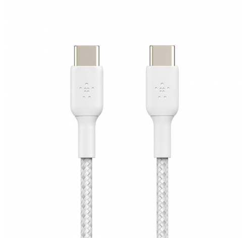 BOOSTCHARGE gevlochten USB-C/USB-C-kabel (1 m, wit)  Belkin