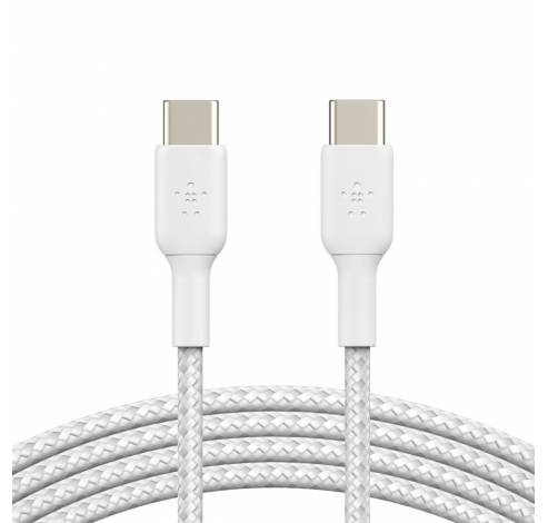 BOOSTCHARGE gevlochten USB-C/USB-C-kabel (1 m, wit)  Belkin