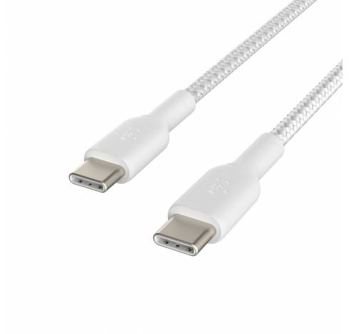 BOOSTCHARGE gevlochten USB-C/USB-C-kabel (1 m, wit)  Belkin