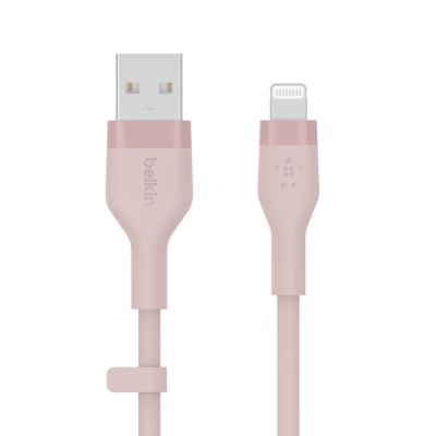 BoostCharge Flex USB-A-kabel met Lightning-connector 1m roze 