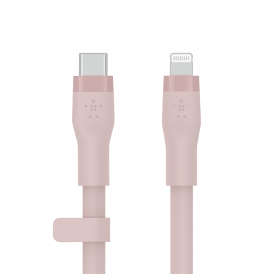 BoostCharge Flex USB-C-kabel met Lightning-connector 3m roze        