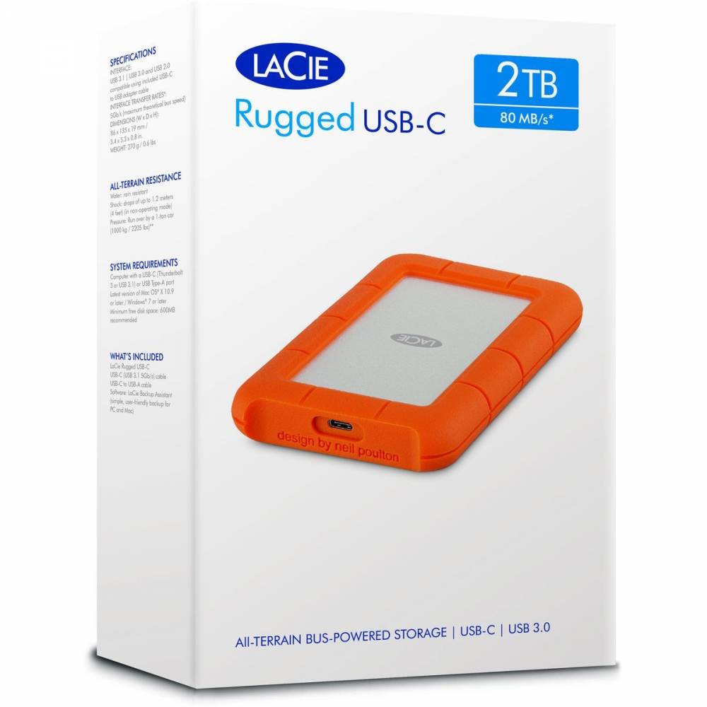 Lacie Harde schijven Rugged USB-C 4TB