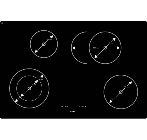 1112 Vitrokeramische kookplaat 78 cm 4 zones  Novy