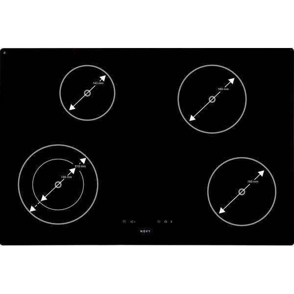 1119 Vitrokeramische kookplaat BASIC 78 cm 4 zones 