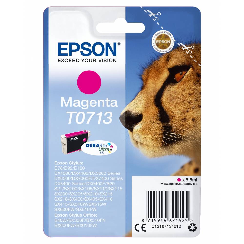 Epson Inktpatronen Singlepack Magenta T0713 DURABrite Ultra Ink