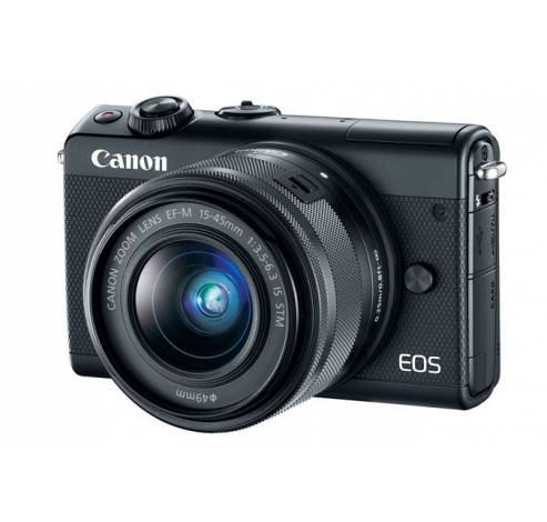 EOS M100 Zwart + 15-45mm Zwart + 55-200mm Zwart  Canon