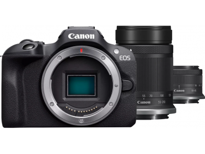 EOS R100 Black + RF-S 18-45mm IS STM + RF-S 55-210m...