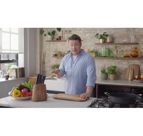 K267S656 Jamie Oliver by Tefal 6 keukenmessen + messenblok  Tefal