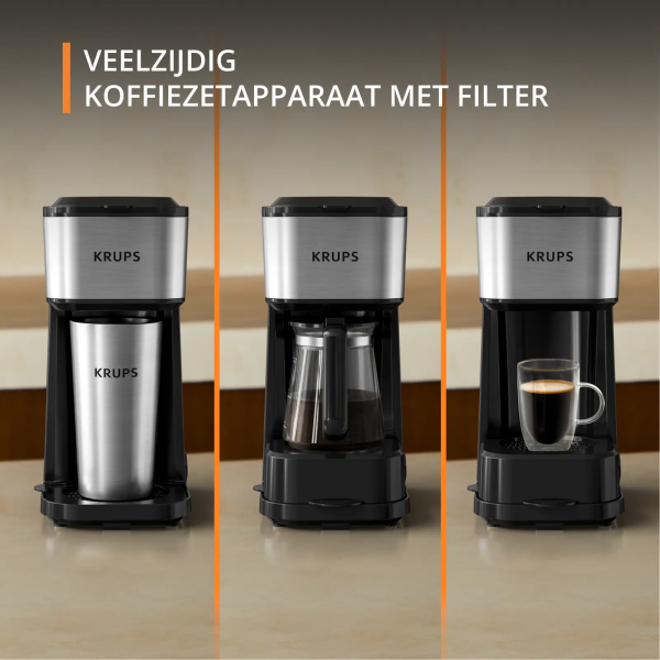 KM207D10 Simply Brew 3-in-1 Filter koffiezetapparaat + Isotherme drinkbeker Krups