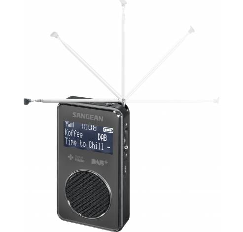 DPR-35 (POCKET 350) draagbare radio oplaadbaar DAB+ zwart  Sangean