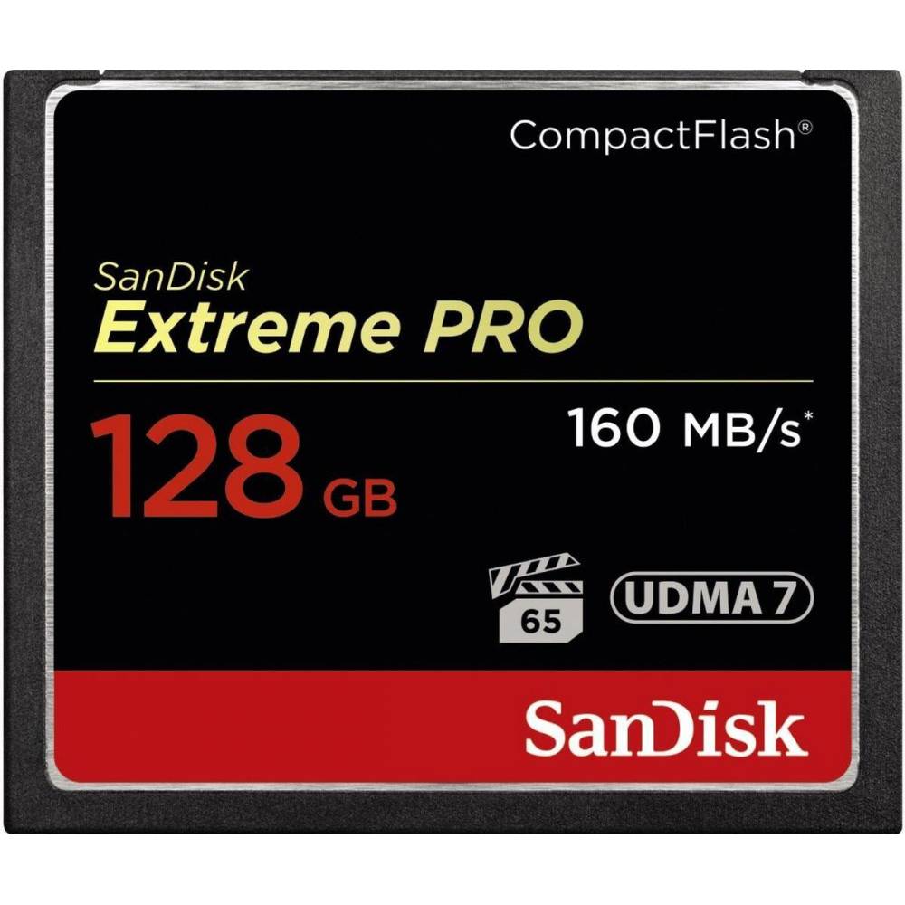 Sandisk Geheugenkaart CF Extreme Pro 128Gb 160MB/sec.