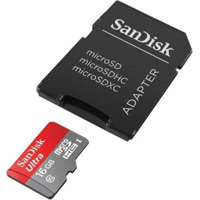 Micro SDHC Ultra 16Go U1 + Adapt  Sandisk