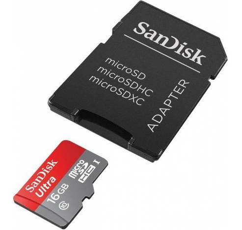 Micro SDHC Ultra 16GB U1 + Adapt  Sandisk