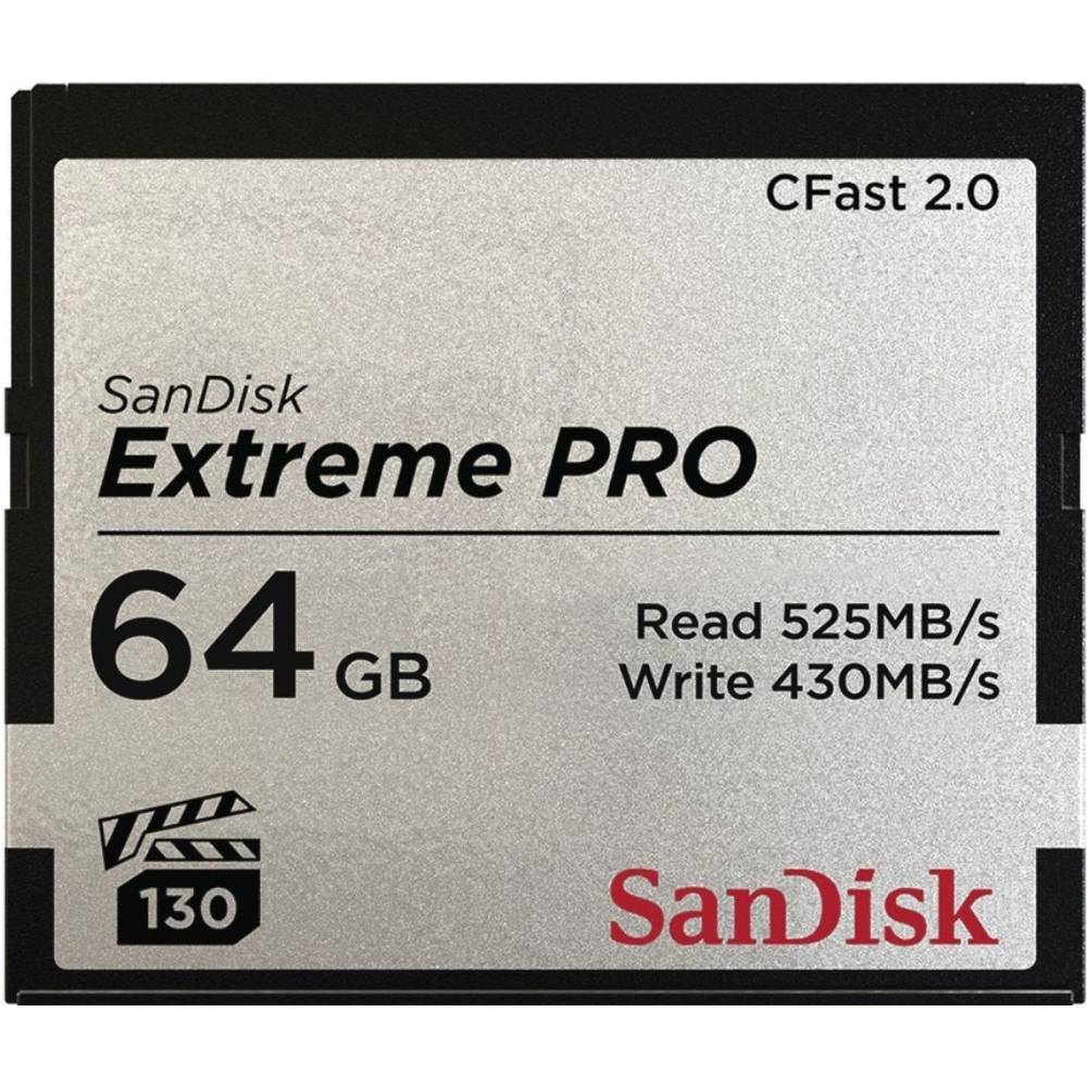 Sandisk Geheugenkaart CFast Extreme Pro 2.0 64GB VPG 130 525MB/s