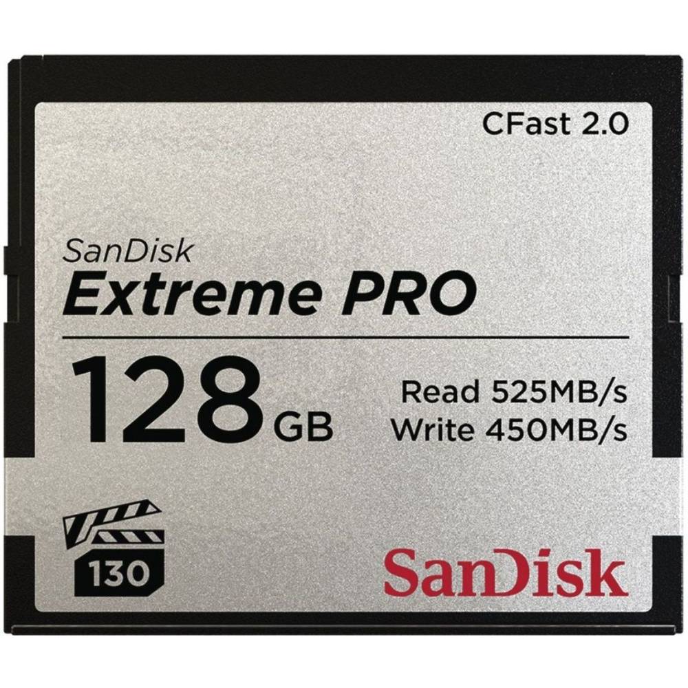 Sandisk Geheugenkaart CFast Extreme Pro 2.0 128GB VPG 130 525MB/Sec