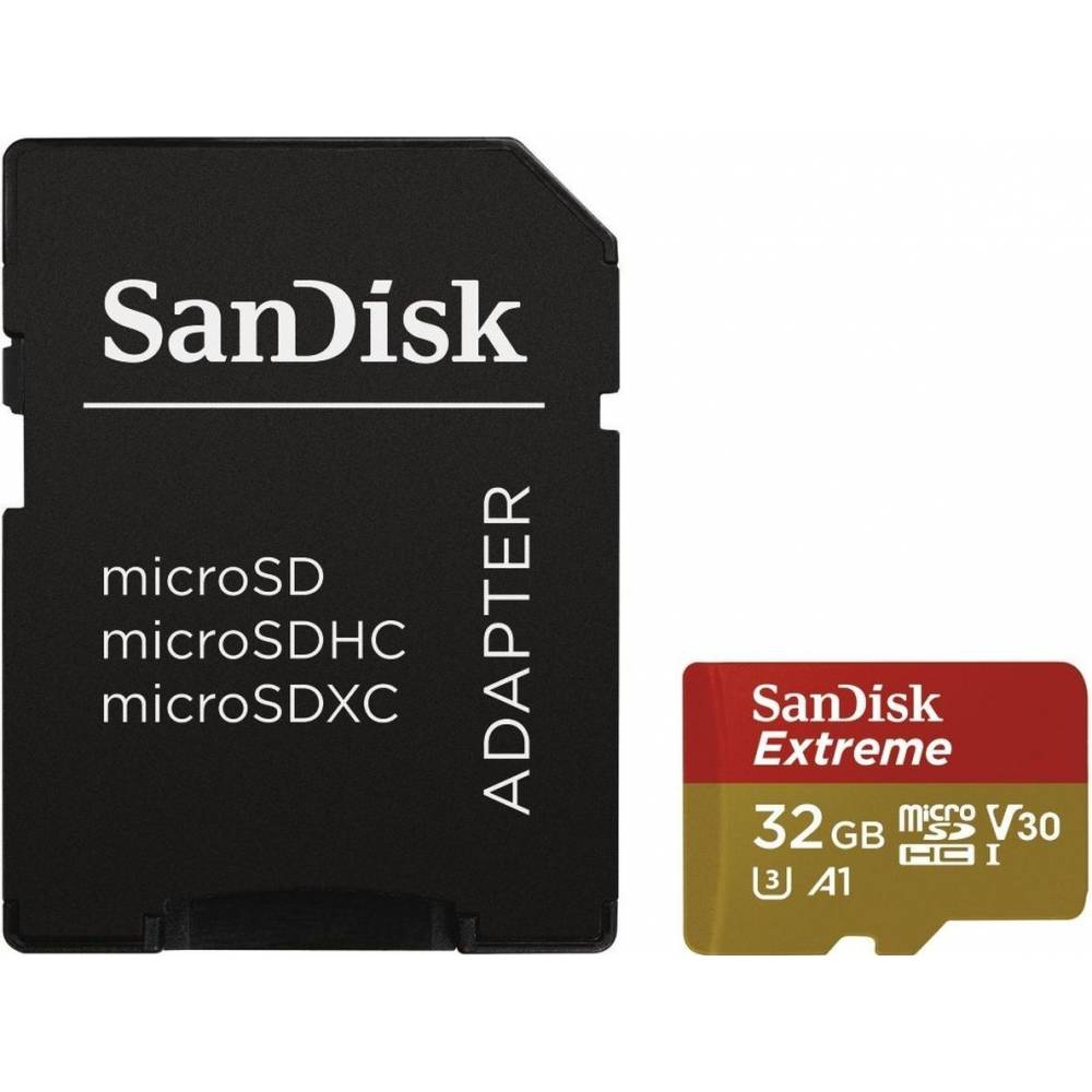 Sandisk Geheugenkaart MicroSDHC Extreme 32GB 100MB/60MB.U3.V30.A1 Action C