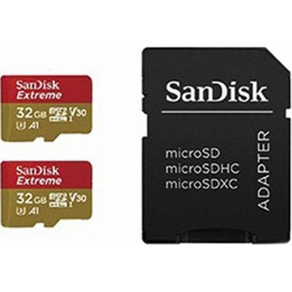 Sandisk Geheugenkaart MicroSDHC Extreme 32GB 100MB / 60MB.V30.A1 2p AC