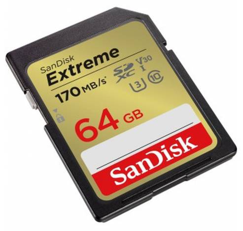 Extreme 64B SDHC Memory Card 170MB/s 10  Sandisk