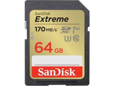 Extreme 64B SDHC Memory Card 170MB/s 10
