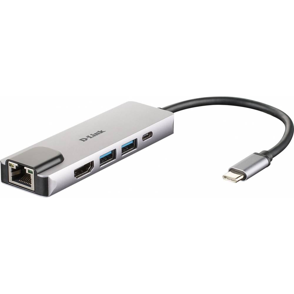5-in-1 USB-C-hub met HDMI/Ethernet en stroomvoorziening DUB-M520 