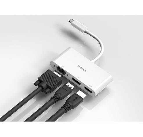 3-in-1 USB-C naar HDMI/VGA/DisplayPort-adapter DUB-V310  D-Link