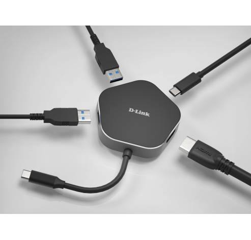 4-in-1 USB-C Hub met HDMI/stroomvoorziening DUB-M420  D-Link