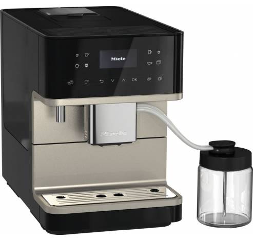CM 6360 MilkPerfection Vrijstaande koffiezetautomaat Obsidiaanzwart CleanSteelMetallic  Miele
