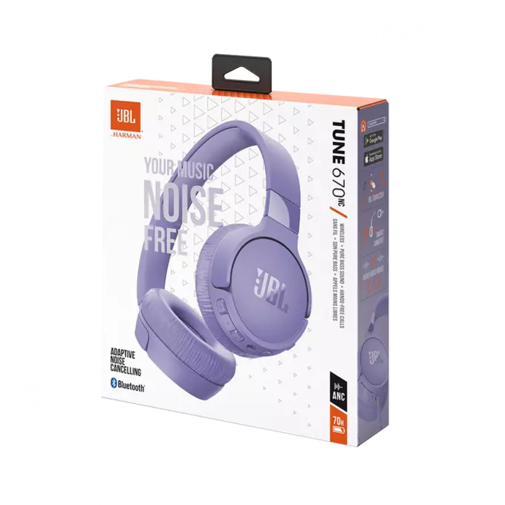 JBL Koptelefoons & Oordopjes Tune 670NC on-ear wireless purple